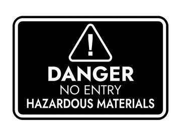 Signs ByLITA Classic Framed Danger: No Entry - Hazardous Materials Door or Wall Sign Easy Installation | Health And Safety | Building And Warning Signs
